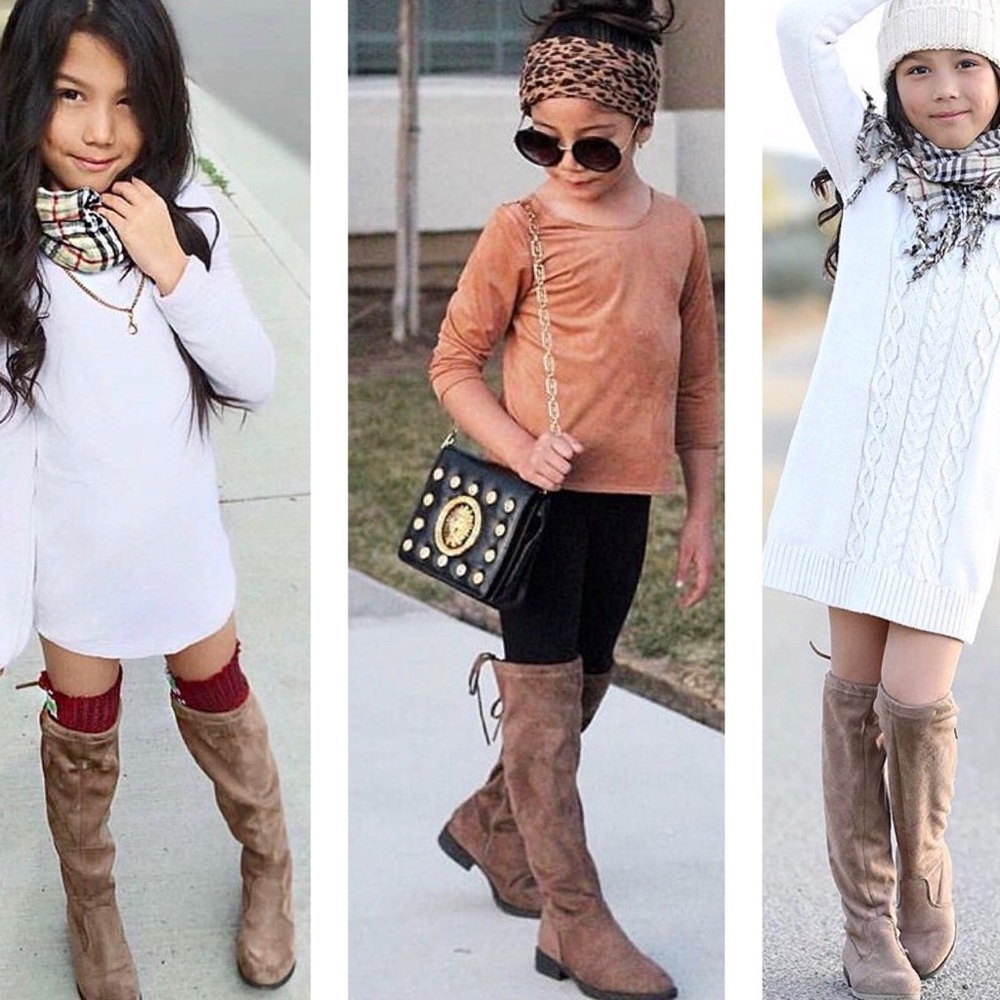 Taupe over the knee boots